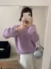 Suéter Pulóver de Punto Color Sólido Cuello Redondo Holgado Estilo Coreano 2026 Primavera Nuevo Suave y Versátil Estilo Perezoso Ropa de Punto para Mujer de Moda