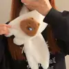 Bufanda de Peluche de Pingüino Linda Coreana Invierno para Mujer Forrada de Polar Estudiante Ciclismo Resistente al Frío Invernal y Cálida Bufanda Blanca