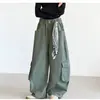 Pantalones anchos de trabajo de calle para niños medianos y mayores, nuevos pantalones casuales estilo coreano para otoño 2026 con cinturón