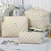 Bolsa de Maquillaje Minimalista Transfronteriza, Bolsa de Almacenamiento Cosmético de Poliéster-Algodón de Gran Capacidad, Bolsa de Almacenamiento Portátil para Viajes