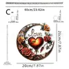 Día de San Valentín Conejito Blanco Durmiendo entre Rosas Adorno Colgante para Puerta y Ventana de Jardín Acrílico 2D Decoración Festiva