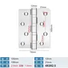 Bisagras con Forma de Letra de Acero Inoxidable para Puertas de Madera, Bisagras para Puertas de Dormitorio, Apertura Silenciosa y Suave, Bisagras de Acero Inoxidable para Puertas de Madera