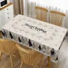 Mantel Navideño Transfronterizo Amazon TEMU con Muñeco de Nieve Estampado Creativo para Fiesta en Casa y Reunión Festiva Decoración