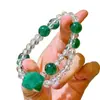 Pulsera de Cristal Natural Blanco Vitrificado de Alta Calidad con Múltiples Círculos
