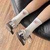 Calcetines blancos apilados para mujer, calcetines de primavera que combinan con todo, calcetines de tela para el talón, calcetines de tubo medio de estilo japonés, estilo coreano, estilo universitario, de moda ISN para mujer