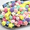 Pulsera de cuentas planas de color rosa de primavera acrílicas con cuentas de color sólido, collar para niños, accesorios de cuentas