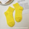 Calcetines Europeos Finos de Verano para Mujer, Calcetines Acanalados de Color Sólido de Estilo Coreano, Calcetines Cortos Simples Transpirables Versátiles, Calcetines de Media Caña