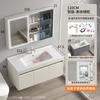 Lavabo de baño de acero inoxidable blanco leche con panal de abeja, lavabo integrado de cerámica, mueble de baño