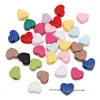 Cuentas de Jade Sintético Acrílico Color Sólido Agujero Grande Corazón Cuentas Sueltas Pulsera Collar DIY Hecho a Mano Accesorios de Joyería
