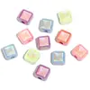 Contas Florais de Strass Aurora Banhadas a Cor Contas Quadradas de Acrílico Contas Soltas Acessórios para Joias Artesanais DIY Materiais DIY Atacado