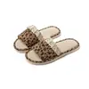 Pantuflas de encaje con estampado de leopardo transfronterizo de EVA y lino para mujer, estilo simple europeo y americano, para interior del hogar, de todas las estaciones, con punta abierta, de algodón y lino
