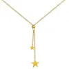 [Acero de titanio de cuerpo completo] borla estrella horno minimax oro real collar femenino Ins Redes sociales cadena de clavícula accesorios