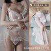Conjunto de Lencería Sexy de Talla Grande Pura Lujuria Sexy Ligeramente Transparente Uniforme Estilo Princesa Pijama Suspensores de Malla para Mujer Tentación de Pecho Pequeño