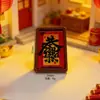 Paisagem em Miniatura Ano Novo Bandeja Criativa Moldura de Foto Paz e Alegria Decoração de Casa de Boneca Pendurada na Parede Materiais para Ímã de Geladeira DIY