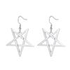 Pendientes de acero de titanio de gran venta en Europa y América, diseño de nicho, pendientes colgantes de pentagrama irregulares elegantes de alta calidad, pendientes femeninos