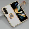 Adecuado para Funda de Teléfono Móvil Samsung Z Fold7/6 5/4 Soporte de Hebilla de Anillo Electrochapado Magnético para Coche Plegable Cubierta Protectora de Pantalla