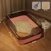 Bandeja de arena para gatos extragrande, semicerrada con lados altos para evitar que la arena se salga y salpique, fácil de limpiar, inodoro para gatos, artículos para mascotas para gatos