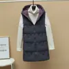 Nuevo Chaleco de Doble Uso para Mujer Invierno Largo Medio Nuevo Estilo Coreano Otoño/Invierno Chaleco de Algodón Relleno Chaqueta Gruesa