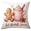 Amazon Natal Boneco de Neve Rosa Fronha de Travesseiro Curta de Pelúcia Capa de Almofada para Sofá Estampada com Carro Fronha de Travesseiro para Casa