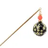 Nuevo pasador de estilo antiguo Accesorios Hanfu acrílico impreso clásico traje antiguo píldora dorada paso de jade sacudida una generación