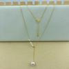 Collar de plata de ley 925 con perla Shijia para mujer, diseño de nicho, collar con borla, diseño de nicho, cadena de clavícula ajustable