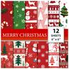 12 hojas/paquete Decoración de regalo para celebración navideña Papel base Árbol de Navidad DIY Material de corte Papel transfronterizo