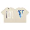 Camiseta deportiva informal de manga corta con estampado en V grande de VLONE, marca de moda transfronteriza europea y americana de 2024, para hombres y mujeres.