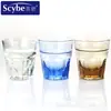 Xibi Daryl Vasos de Vidrio de Colores para Bebidas Espirituosas Copa de Vino Extranjera 140ml Copa de Whisky Set de Vasos de Colores Azul Piedra Preciosa Dorado