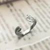 Anillo de hoja de acero de titanio Anillo de corona de nariz de cerdo margarita oso serpiente anillo abierto accesorios de joyería para mano viva al por mayor