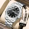 Reloj Popular para Hombre de Negocios de Movimiento de Cuarzo con Fondo Transparente, Correa de Acero, Esfera Redonda, Resistente al Agua 40m, Esfera Grande para Hombre
