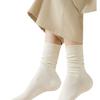 Calcetines blancos de otoño e invierno para mujer, calcetines cálidos desodorante hasta la pantorrilla, calcetines sin hueso, medias de confinamiento, calcetines de mujer