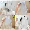 Pasador de perla blanca de princesa para niños tocado de bebé accesorios para el cabello niña cumpleaños boda lazo malla