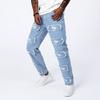 Pantalones vaqueros rotos para hombre, ajustados, ajustados, de verano, finos, azul claro, informales, elásticos, estilo coreano, en stock