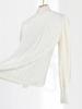 Tejido Cepillado de Alta Gama Otoño e Invierno 2026 Nueva Camisa Base de Encaje, Cuello Semi Alto Blanco con Borde de Encaje, Top Interior de Hada