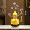 Nuevo Estilo Chino de Gama Alta Artesanía de Piedra de Cristal Cerámica Calabaça Adorno Nuevo Estilo Chino Hogar Sala de Estar Decoración de Gabinete de Vino Caja de Regalo Empaque