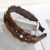Diadema de Perlas Más Diadema de Trenza Espiga Peluca Diadema Mejorada Elegante Trenza Torcida de Perlas Antideslizante Accesorios para el Cabello Diadema