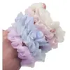 Nuevo anillo para el pelo de encaje de malla para niña, hebilla plana, cuerda para el pelo de celebridad de Internet INS de hada, accesorios para el pelo de organza color crema para bricolaje