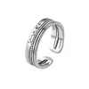 Anel de torção retrô com rosto sorridente feminino moda estilo coreano anel de falange personalizado nicho versátil anel aberto com letra em inglês