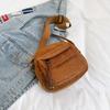 Veludo Cotelê 2024 Primavera Nova Moda Cor Sólida Casual Bolsa de Tecido Estilo Campus Bolsa Pequena Transversal de Ombro para Menina Moderna