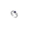 Anillo francés de acero de titanio con incrustaciones de piedra natural, nicho multicolor, para mujer, acero inoxidable, temperamento europeo, apertura ajustable
