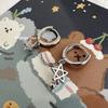 Pendientes con doble agujero en la oreja, cadena de estrella de mar naranja, borla integrada y colgante de estrella de cinco puntas con hebilla.