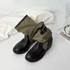 Botas de media caña retro para mujer de cuero genuino de 4 cm, botas de tacón de bloque estilo nuevo 2026, botas casuales de equitación con tacón grueso