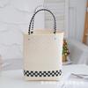 Bolso de Mano de Plástico Nuevo Transfronterizo Personalizado Bolso de Mujer Compañero de Negocios Cesta de Regalo Bolso Tejido a Mano para Mujer Bolso Cesta de Verduras