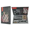 Conjunto de Facas, Cabo Revestido Personalizado, Textura Martelada, Conjunto de Seis Peças, Faca de Cozinha, Faca do Chef, Faca de Frutas, Descascador de Frutas