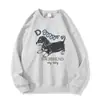 Estilo Novo Outono e Inverno Estampa de Letras de Cachorrinho de Desenho Animado Design Rejuvenescedor Versátil Casual Roupa Externa Moletom Solto de Manga Longa para Mulheres