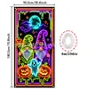 Banner de Porta UV Fluorescente para Halloween, exclusivamente para vendas transfronteiriças, cortina de porta que brilha para decoração de festa de Halloween, personalizável e disponível para atacado