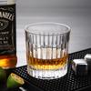 Copo de Whisky Listrado Esculpido Especial para Bar Copo Clássico para Cocktail Copo Vintage para Destilados Copo de Suco Copo de Água de Vidro