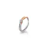 Anillo de Pareja Wo Xin Knot de Plata de Ley S925 para Hombres y Mujeres Nuevo Diseño de Nicho Sentido del Diseño Anillo de Amor a Larga Distancia