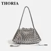 Bolso de hombro cruzado de alta costura con bolsillo interior grande, bolso tejido hecho a mano de gran venta, bolso de mano para mujer, bolso de axila