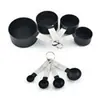 Colher de medida para assar, colher de medida de cozinha, colher de medida para leite em pó com cabo de aço inoxidável, conjunto de 8 peças de xícaras e colheres medidoras, conjunto de colheres medidoras de cozinha